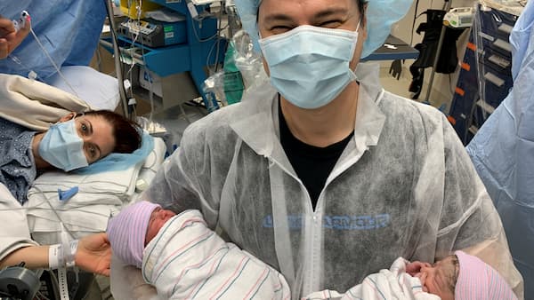 Fertility Center patients with their new babies